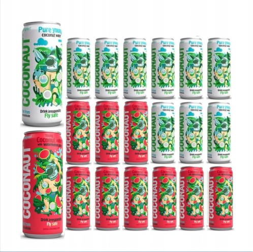 Woda kokosowa Coconaut (klasyk 10x320 ml + arbuz 10x320ml)
