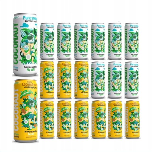Woda kokosowa Coconaut (klasyk 10x320 ml + ananas 10x320ml)
